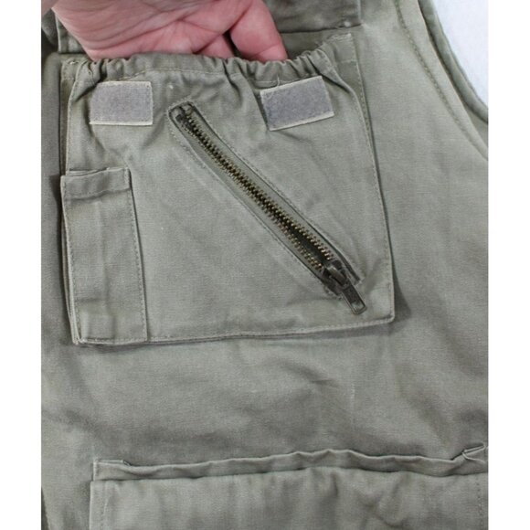 Saugatuck Mens Khaki Utility Vest XL Cotton & Polyester Blend Multiple Pockets M - Picture 9 of 13